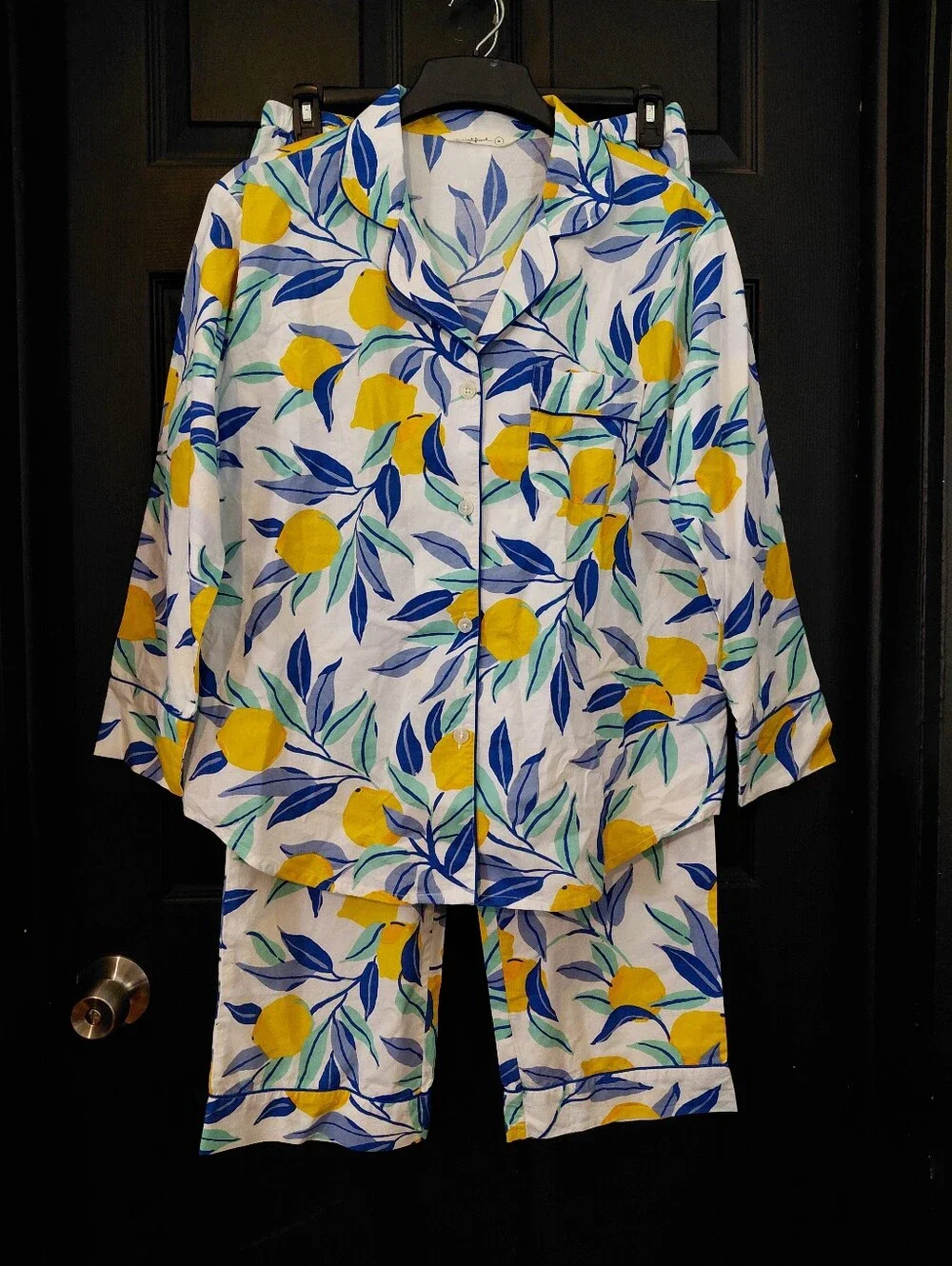 Printfresh Sz. M Lemon Zest 100% Organic Cotton Long PJ Set